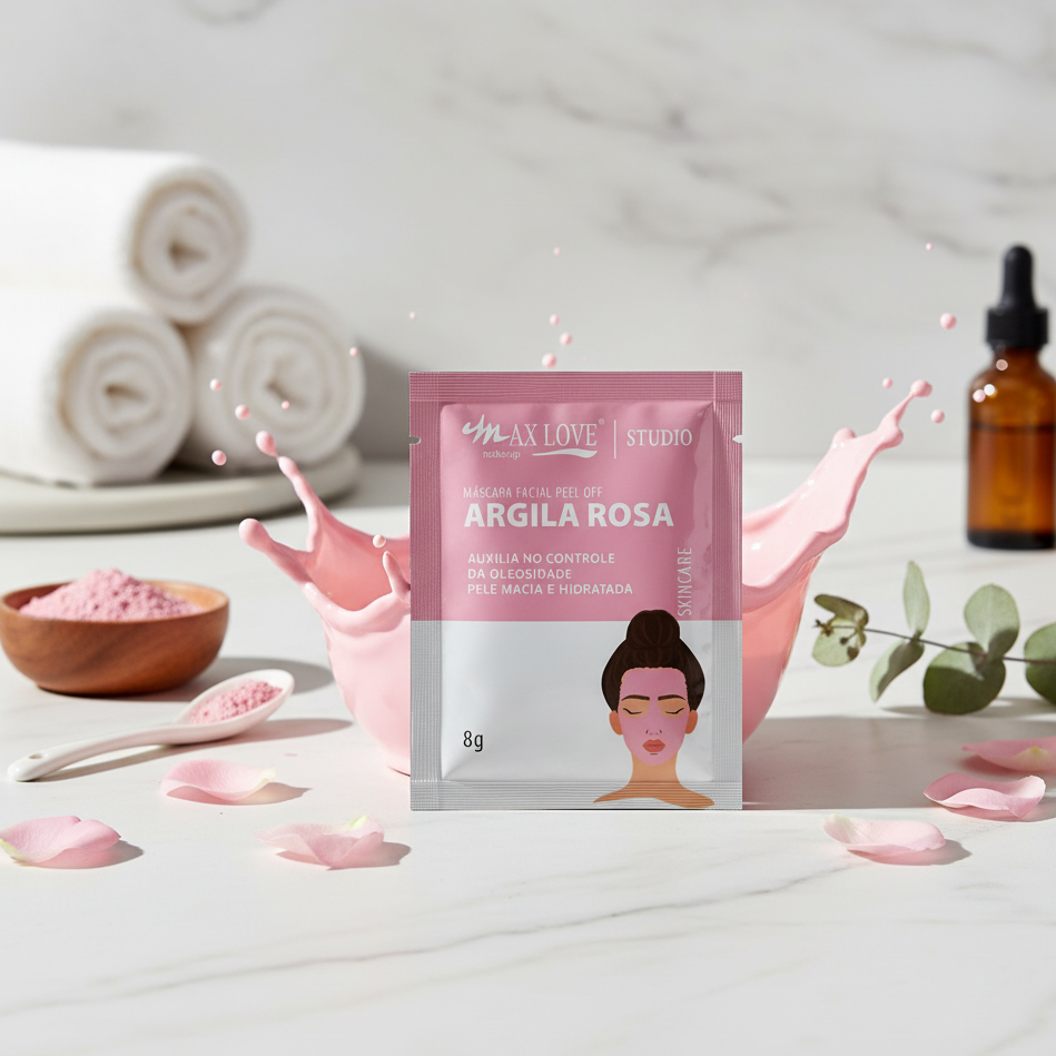 Máscara Facial Peel Off Argila Rosa - Max Love