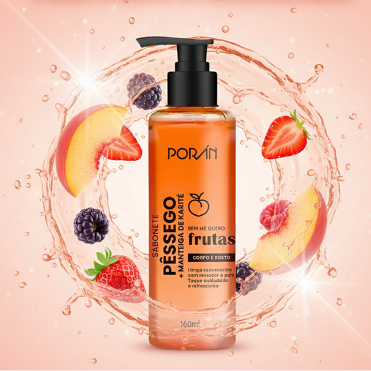 Sabonete Líquido Pêssego Corpo e Rosto 160ml - Porán