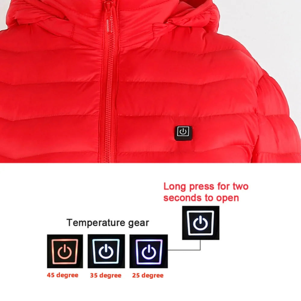 Smart Heated Jacket for Men & Women – USB Rechargeable Electric Winter Coat, Body Warmer with Adjustable Heat Pads