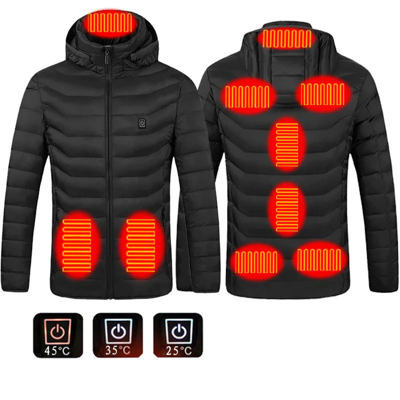 Smart Heated Jacket for Men & Women – USB Rechargeable Electric Winter Coat, Body Warmer with Adjustable Heat Pads