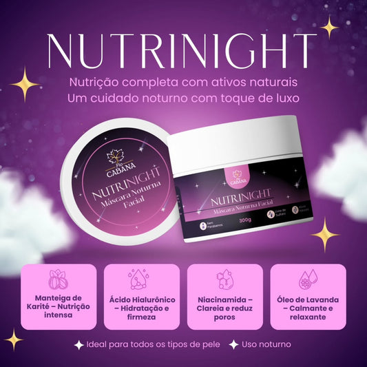 Máscara Noturna Facial NutriNight Fio Cabana 300g | Hidrata, Regenera e Ilumina