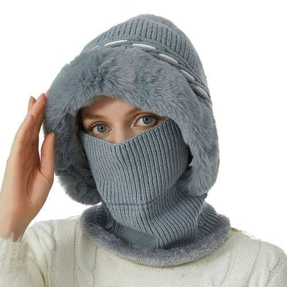 Warmer Knitted Hat - Casual Plush Ears Protection Cap