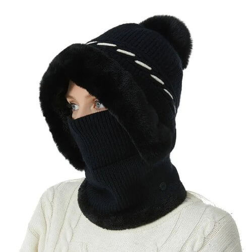 Warmer Knitted Hat - Casual Plush Ears Protection Cap