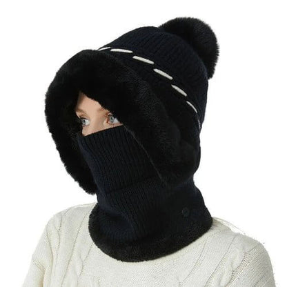 Warmer Knitted Hat - Casual Plush Ears Protection Cap