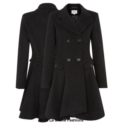 Women’s Wool Blend Double-Breasted Fit & Flare Skater Coat