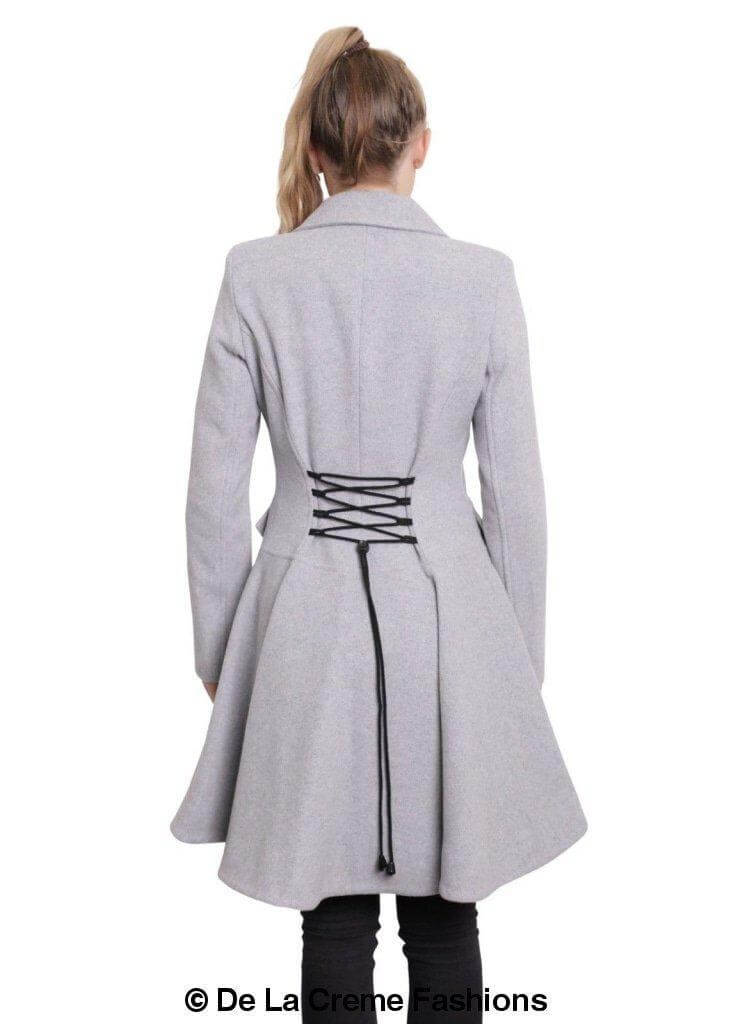 Women’s Wool Blend Double-Breasted Fit & Flare Skater Coat
