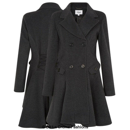 Women’s Wool Blend Double-Breasted Fit & Flare Skater Coat